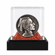 Load image into Gallery viewer, 2026 5 oz .999 Fine Silver Buffalo Nickel - Coming To Life - Beyond Relief - XceptionalMint - Sculpted by Michael Gaudioso - Oglala Lakota Sioux Nation