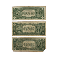 Load image into Gallery viewer, $1 Silver Certificate Set of 3 Notes - 1957 Series A - Circulated (PSV 25)
