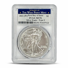 Load image into Gallery viewer, Struck at The West Point Mint 2021-(W) $1 First Day of Issue Type 2 PCGS MS70 Metalstacks