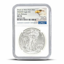 Load image into Gallery viewer, Struck at West Point Mint 2022(W) Eagle S$1 Early Releases MS70 (White Core) Metalstacks