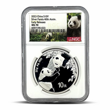 Load image into Gallery viewer, 2023 China S10Y Silver Panda 40th Anniversary Early Releases MS70 Metalstacks