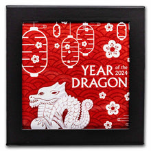 Load image into Gallery viewer, 1 Oz 2024 Mongolia Silver Antique Lunar Dragon