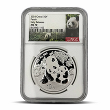 Load image into Gallery viewer, 2024 China S10Y Panda Early Release MS70 Metalstacks