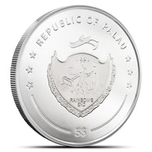 Load image into Gallery viewer, 2022 Palau 1 Oz Silver Proof Colorized Ocean Blue Coin Metalstacks