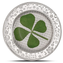 Load image into Gallery viewer, 2023 Palau 1 Oz Four Leaf Clover Silver Coin (SOLD OUT) Metalstacks