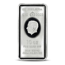 Load image into Gallery viewer, 2023 10 Oz St. Helena Rectangular Silver East India Company Bar (SOLD OUT)