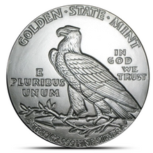 Load image into Gallery viewer, 5 Oz Incuse Indian Silver Round Metalstacks