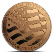 Load image into Gallery viewer, 5 Oz Golden State Mint Eagle Copper Round