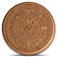 Load image into Gallery viewer, 5 Oz Aztec Calendar Copper Round