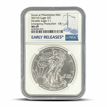 Load image into Gallery viewer, 2021 1 Oz Stuck at Philadelphia Mint Heraldic Eagle T-1 Emergency Production ER MS69 (PSV 10) Metalstacks
