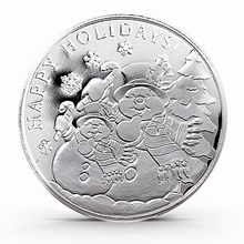 Load image into Gallery viewer, 1 Oz Silver Christmas Snowman Round Metalstacks