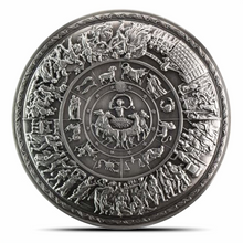 Load image into Gallery viewer, 2 Oz Antiqued Shield of Achilles Silver Stacker MetalStacks