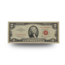 Load image into Gallery viewer, $2 U.S. Note - Series 1963 with Red Seal - Circulated/Used (PSV 25)