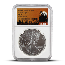 Load image into Gallery viewer, Struck at West Point Mint 2025(W) Eagle S$1 MS70 - Halloween Label (PSV 20)