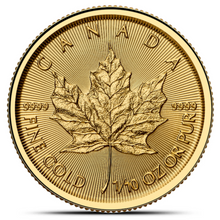 Load image into Gallery viewer, 2026 1/10 Oz Canadian Maple Leaf Coin