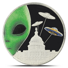 Load image into Gallery viewer, 1 Oz Colorized Alien Silver Round Metalstacks