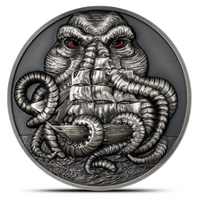 Load image into Gallery viewer, 2022 Palau 3 Oz Silver Coin Howard Philips Lovecraft: Cthulhu Metalstacks