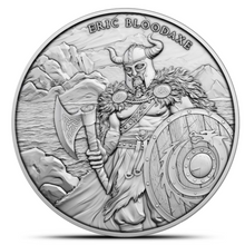 Load image into Gallery viewer, Legendary Warriors Eric Bloodaxe 1 Oz Silver Round Metalstacks