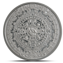 Load image into Gallery viewer, Aztec Calendar 5 Oz Silver Round Metalstacks