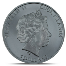 Load image into Gallery viewer, 2022 1 Oz Black Proof Cook Islands Silver Memoriam Queen Elizabeth II Coin Metalstacks
