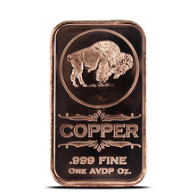 Load image into Gallery viewer, 1 Oz Buffalo Copper Bar