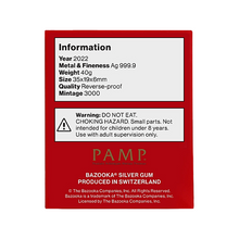 Load image into Gallery viewer, 40 Gram PAMP Silver Bazooka Bubble Gum Metalstacks