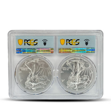 Load image into Gallery viewer, 2021 $1 PCGS MS70 Silver Eagle Type 1 and Type 2 Coin Set -First day of Issue Label (PSV 40) Metalstacks