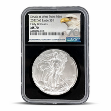 Load image into Gallery viewer, Struck at West Point Mint 2022 (W) Eagle S$1 Early Releases MS70 (Black Core) Metalstacks