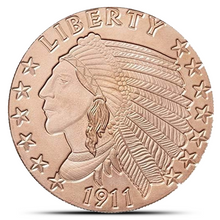 Load image into Gallery viewer, 1 Oz Incuse Indian Copper Round