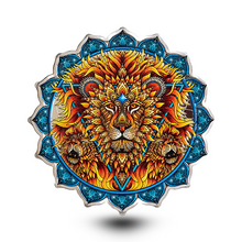 Load image into Gallery viewer, 2023 2 Oz Colorized Solomon Islands Lion of the 5th Chakra Silver Coin Metalstacks