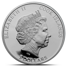 Load image into Gallery viewer, 2022 1 Oz Proof Cook Islands Silver Memoriam Queen Elizabeth II Coin Metalstacks