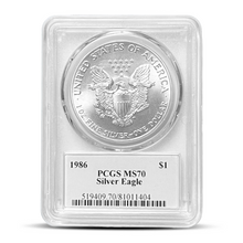 Load image into Gallery viewer, 1986 John M. Mercanti Signed PCGS MS70 1 of 142 (PSV 1000) Metalstacks
