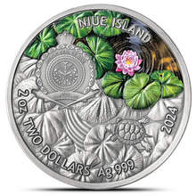 Load image into Gallery viewer, 2024 2 Oz Antique NIUE Red-Eared Turtle Silver Coin Metalstacks
