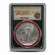 Load image into Gallery viewer, 2022 $1 PCGS MS70 Silver Eagle - Basketball Hall of Fame Dennis Rodman Authentic Hand Signed (PSV 100) Metalstacks