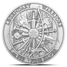 Load image into Gallery viewer, Legendary Warriors Genghis Khan 1 Oz Silver Round Metalstacks