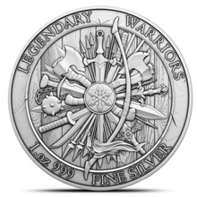 Load image into Gallery viewer, Legendary Warriors Eric Bloodaxe 1 Oz Silver Round Metalstacks