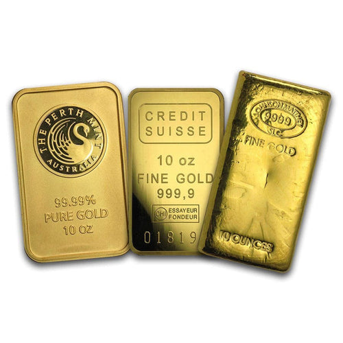 Gold Bar 10 oz (New Condition, Any Mint) Metalstacks