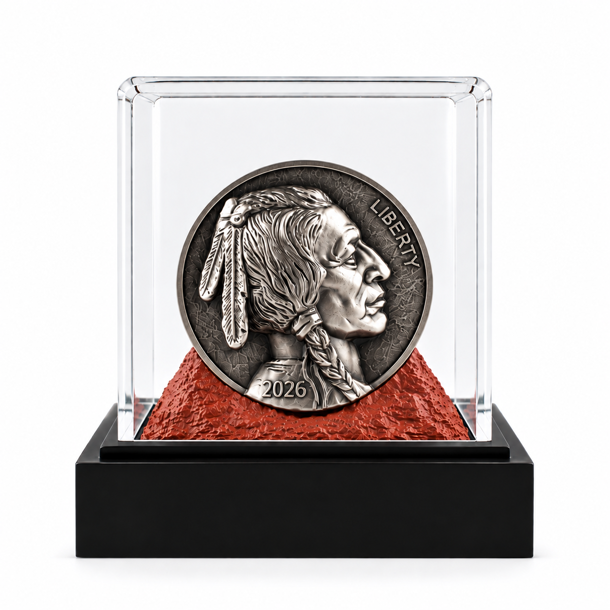 2026 5 oz .999 Fine Silver Buffalo Nickel - Coming To Life - Beyond Relief - XceptionalMint - Sculpted by Michael Gaudioso - Oglala Lakota Sioux Nation