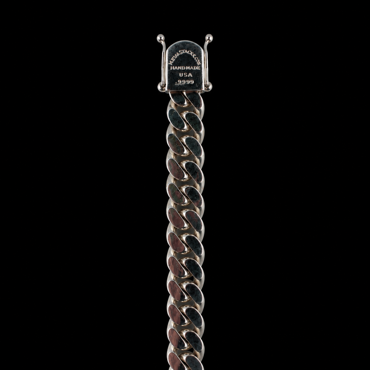 MetalStacks .9999 Handmade Cuban Link Bracelet - 97 Grams - .9999 Pure Silver