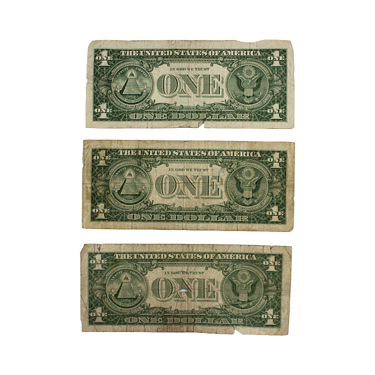 $1 Silver Certificate Set of 3 Notes - 1957 Series A - Circulated/Used (PSV 25)