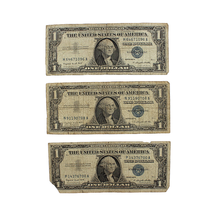 $1 Silver Certificate Set of 3 Notes - 1957 Series A - Circulated (PSV 25) (SOLD)