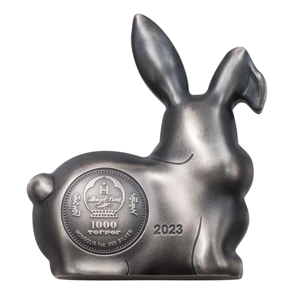 2023 1 Oz Mongolia Silver Lunar Sweet Rabbit