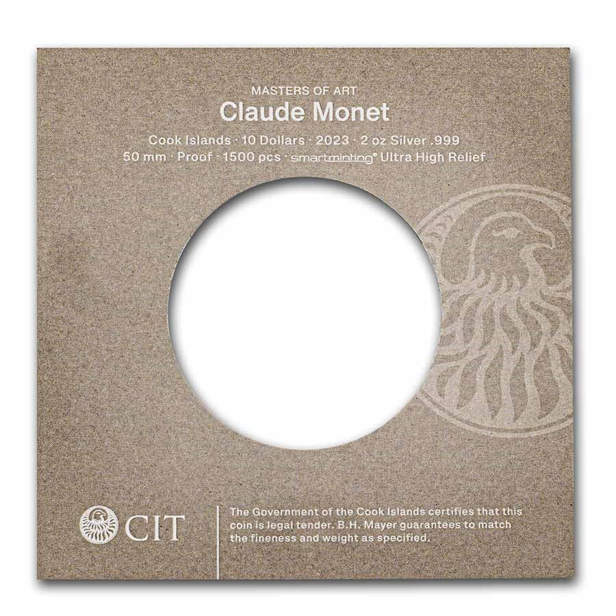 2023 Cook Islands 2 Oz Silver Masters of Art: Claude Monet