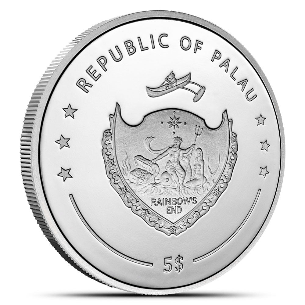 2023 1 Oz Proof Colorized Palau Silver Hazel Brown Coin