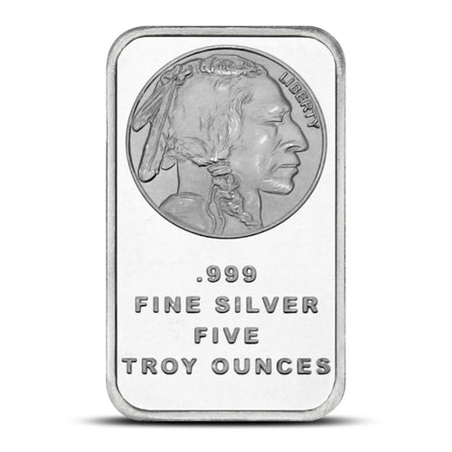 5 Oz SilverTowne Buffalo Silver Bar Metalstacks
