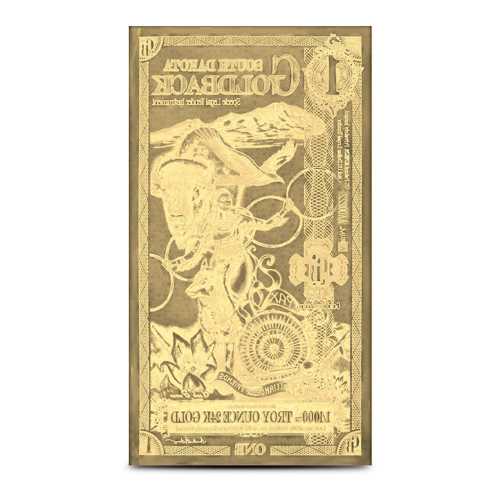 South Dakota 1 Goldback Gold Note - Pax (Peace)