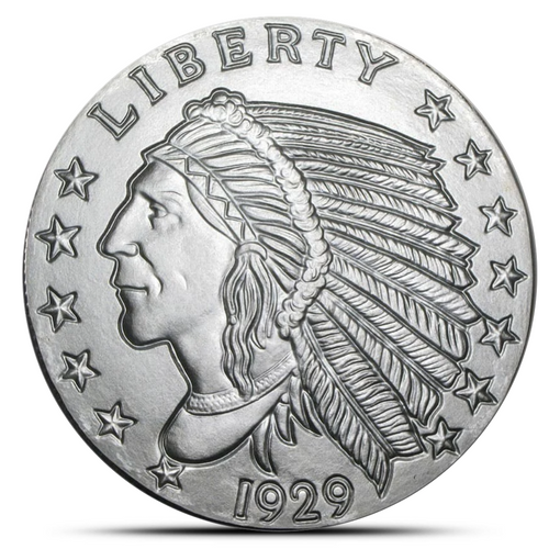 5 Oz Incuse Indian Silver Round Metalstacks