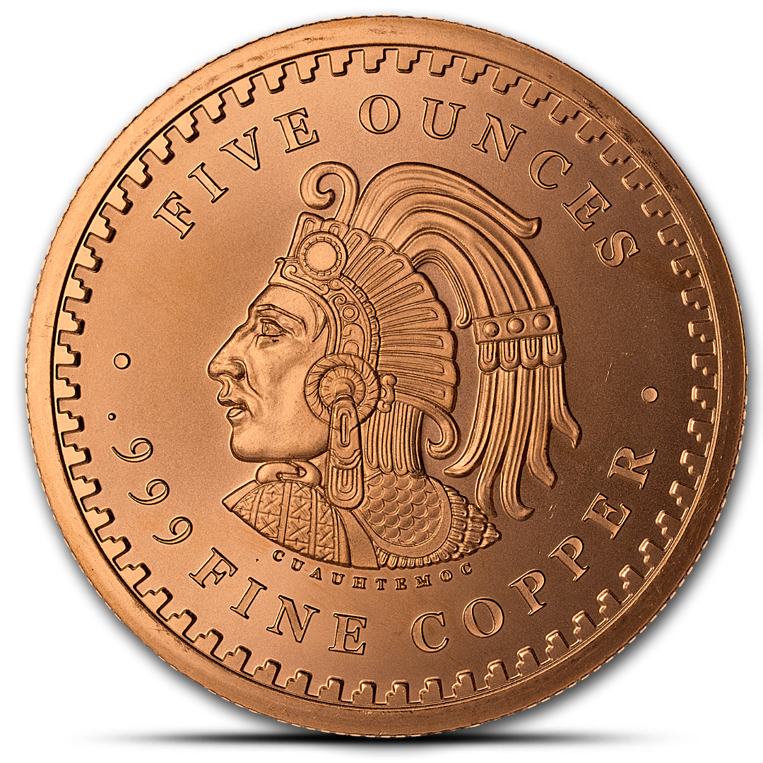 5 Oz Aztec Calendar Copper Round