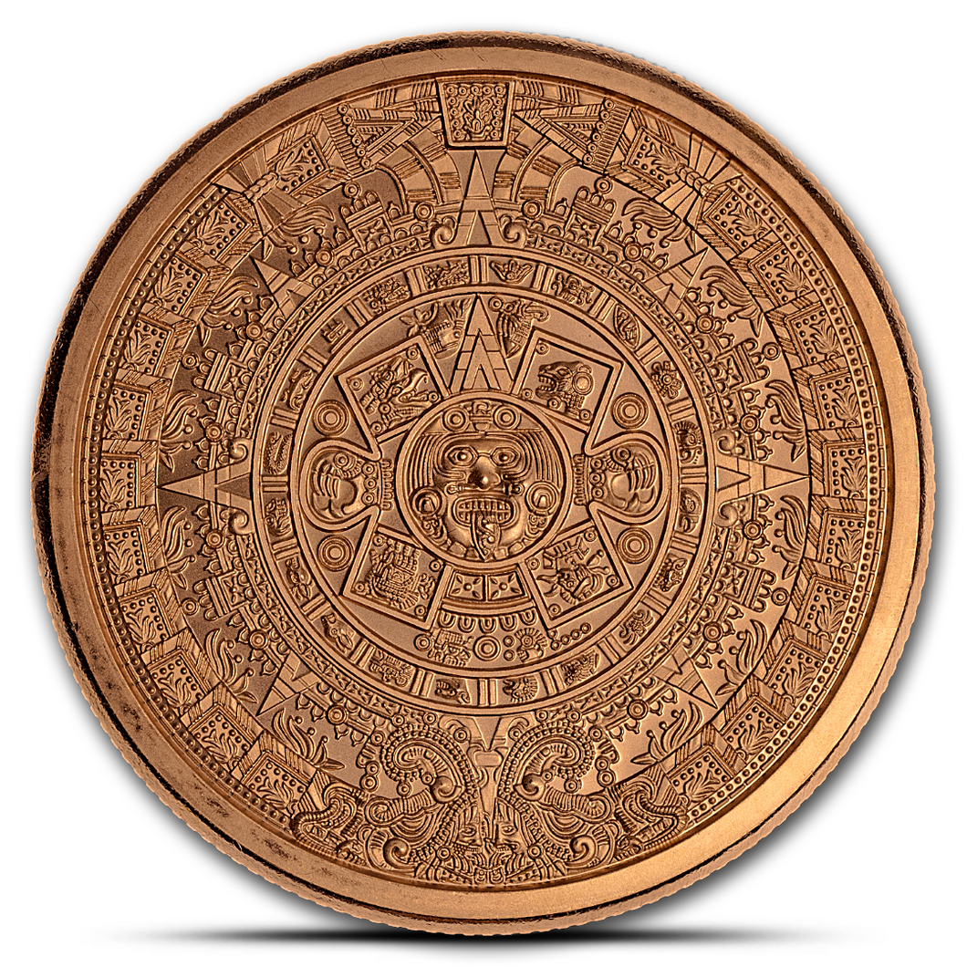 5 Oz Aztec Calendar Copper Round