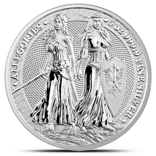Load image into Gallery viewer, 2022 5 Oz Germania The Allegories Polonia &amp; Germania Silver Coin
